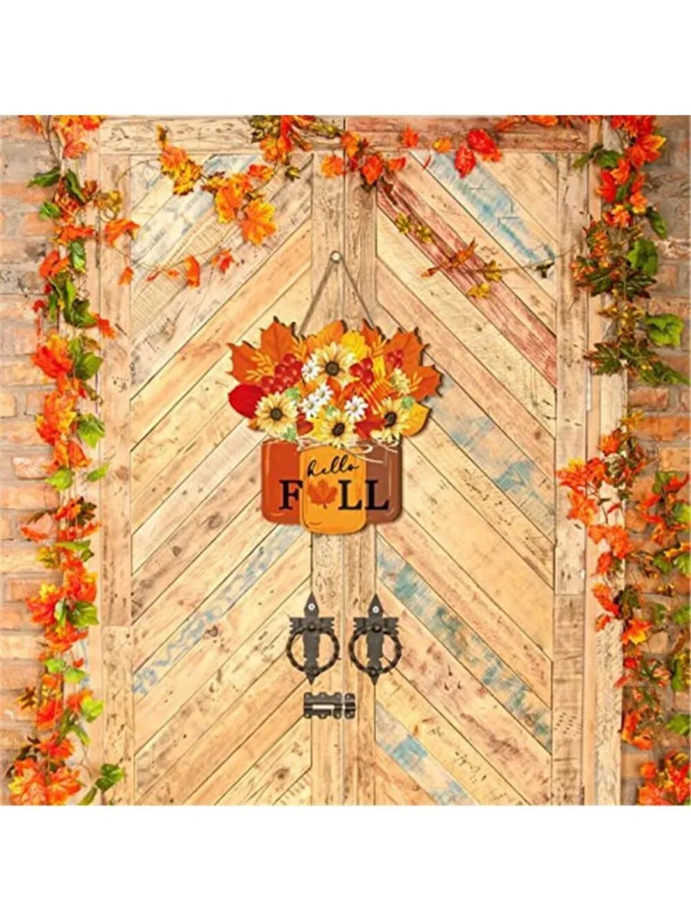 Fall Wooden Sign Thanksgiving Decoration for Home Hello Fall Door Sign